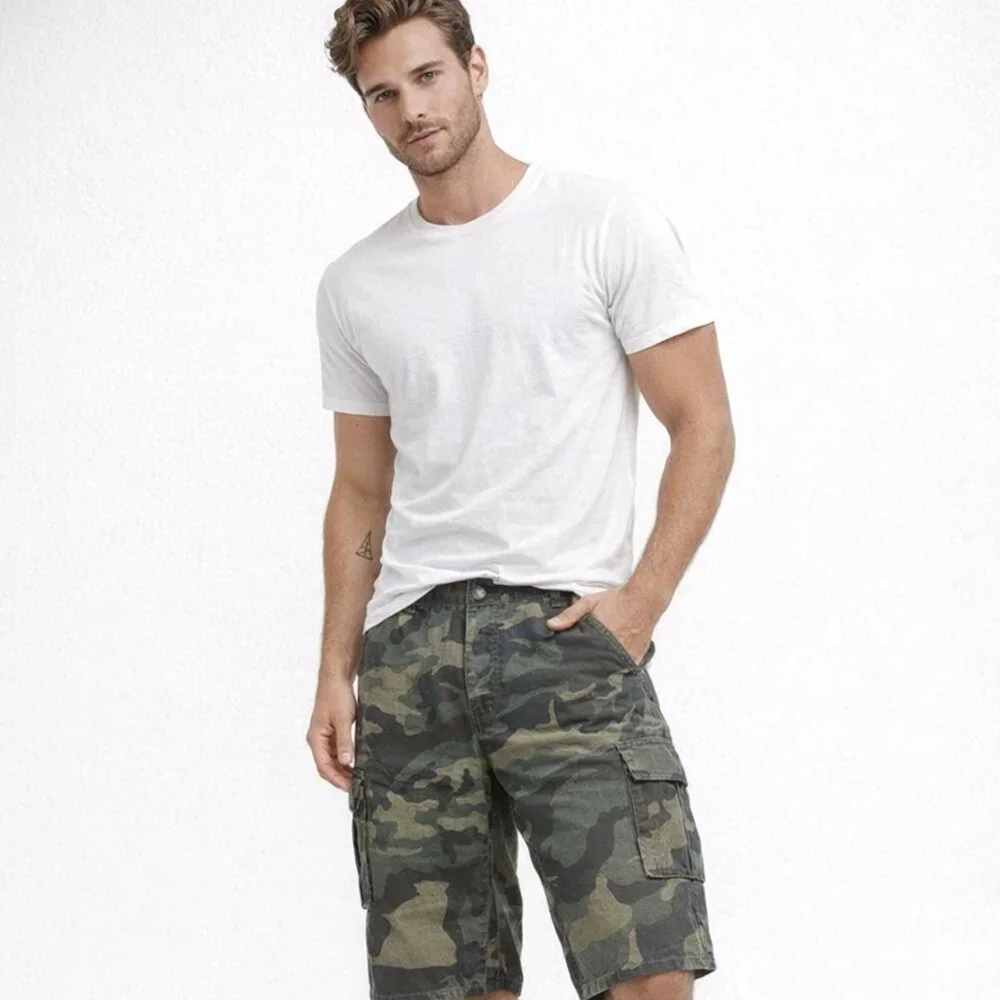 SHEIN Green Camouflage Cargo Shorts